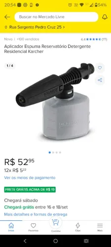 Aplicador de espuma reservatório detergente residencial Karcher