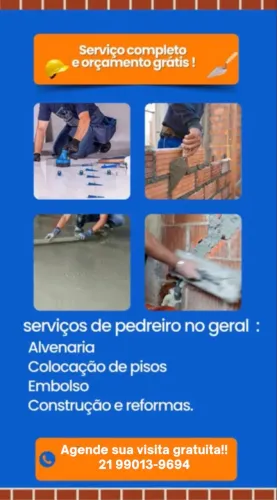 Pedreiro diária a partir de 150 reais 