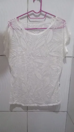 Blusa Branca Transparente Feminina M
