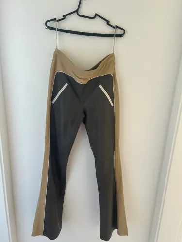 Calça de couro Animale bicolor TAM 38