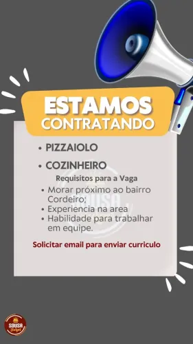 Vaga de emprego para Pizzaiolo e cozinheiro de self service no cordeiro