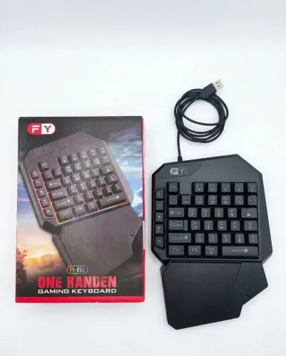 Mini Teclado Gamer One Hand FY-850 Mecânico Felt RGB com Caixa