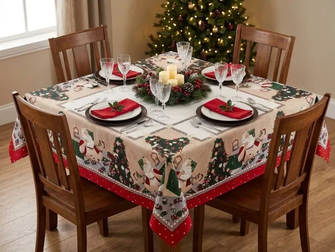 Toalha de mesa Natalina de 1,40 x 1,40