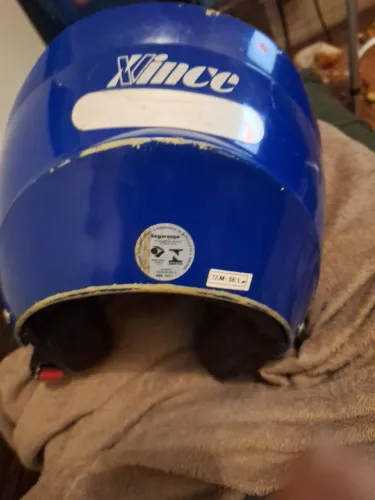 Capacete Antigo Vince Tam 56 Azul (Para Restauração / Decoração / Coleção)