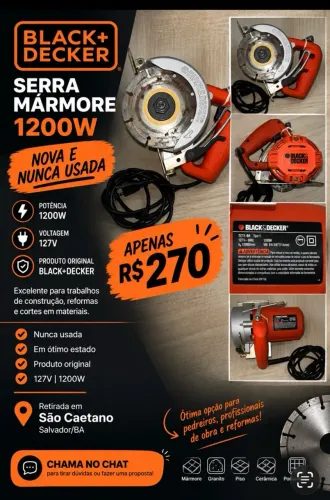 ? SERRA MÁRMORE BLACK+DECKER 1200W À VENDA