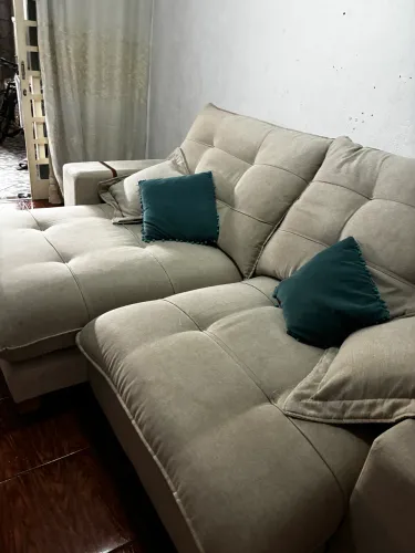 Sofá de linho moderno beje 2.50 mts