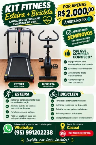 Esteira Elétrica e Bicicleta