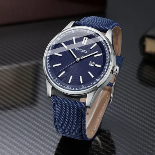 Relógio Masculino de Couro Qingxiya (Entrega Grátis)