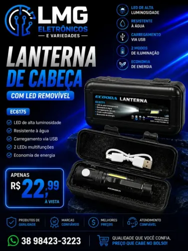Lanterna Recarregável Ecooda