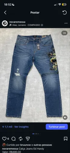 Calça ed hardy