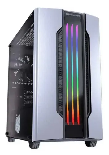 GABINETE GAMER COUGAR GEMINI M SILVER EM PERFEITO ESTADO