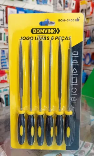 Jogo de Limas Agulha Profissional 6 Peças - Novo