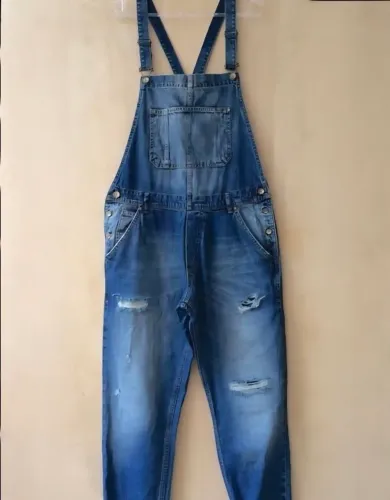 Macacão Jeans Zara Azul