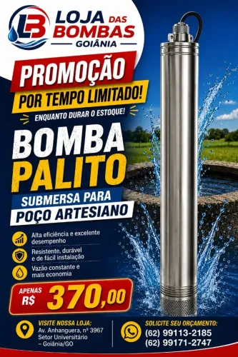 Bomba de água Submersa palito pra poço artesiano