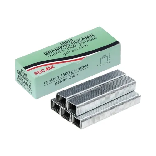 Rocama - Kit 2 Caixas Com 2500 Grampos 106/8 Galvanizados