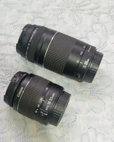 Kit Lente EF-S 18-55mm + EF 75-300mm - ÓTIMO ESTADO - ENVIO VÍDEO DO ESTADO