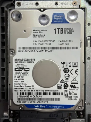 HD 1TB WD Blue 2.5 Polegadas SATA 6Gb/s para Notebook ou Vídeo Game PS4 PS3 Xbox