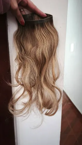 Cabelo humano brasileiro do Sul - loiro natural 40cm e 60g + acessórios