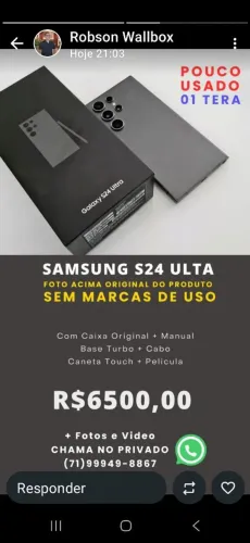 SAMSUNG S24 ULTRA 256 GB PRETO