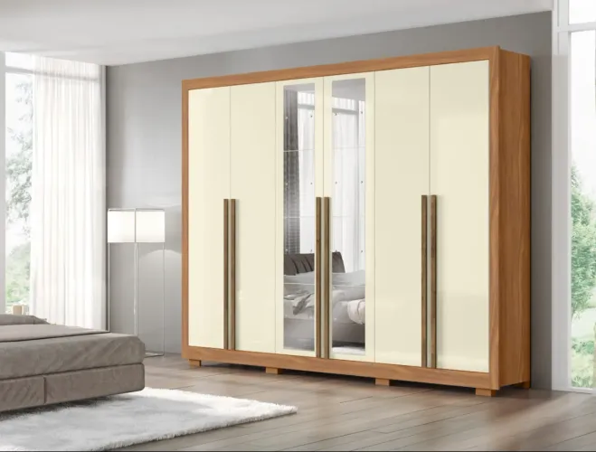 Roupeiro Europa Maxel - 6 Portas e 6 Gavetas com Acabamento Premium | Entrega Imediata