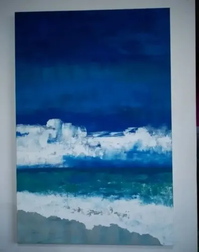 Painel Pintura Sobre Tela Céu e Mar