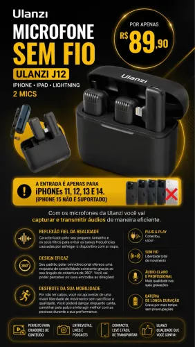 Microfone sem fio Ulanzi J12