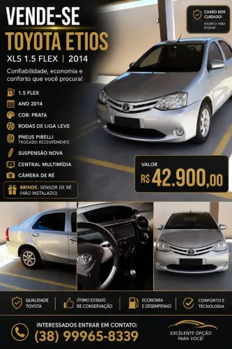 Toyota Etios X Sedan 1.5 Flex 16V 4P Mec. 2014