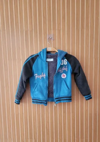 Casaco infantil azul inverno tam 4