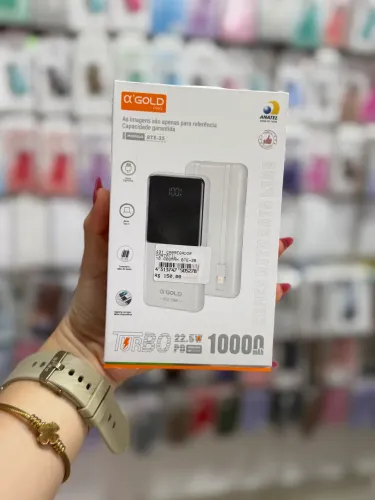 Carregador portátil 10.000 mah com cabos embutidos 