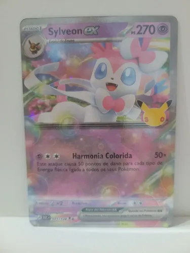 Carta Pokémom Sylveon EX 30 anos