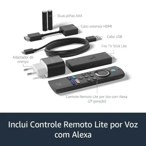 Amazon Fire Stick Lite Original com Comando de Voz Via Alexa