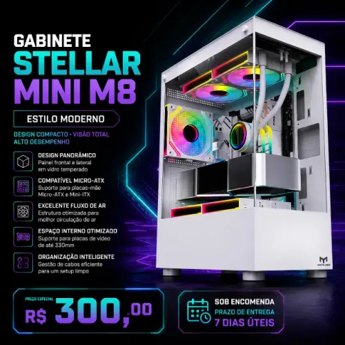 Gabinete Aquário Stellar Mini M8 Branco