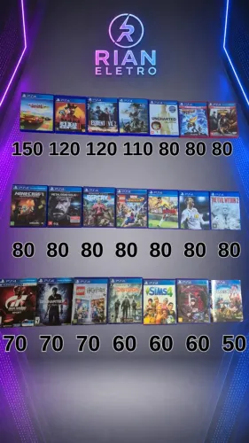 Jogos Originais para PS4 e PS5 a partir de R$ 50 | Qualidade e Procedência Rian Eletro