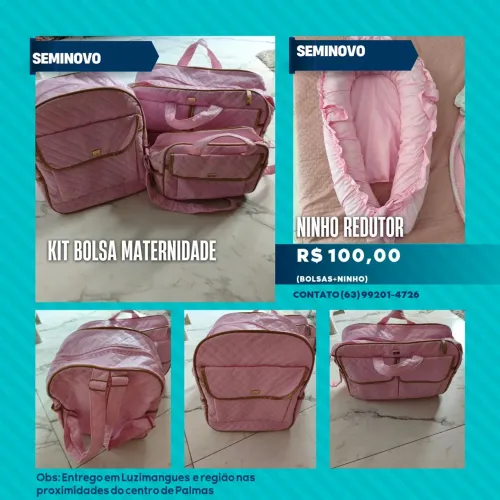 Kit Bolsa Maternidade +Ninho Redutor (Feminino) Seminovos