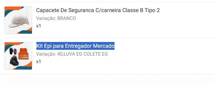 Kit Epi para Entregador Mercado
