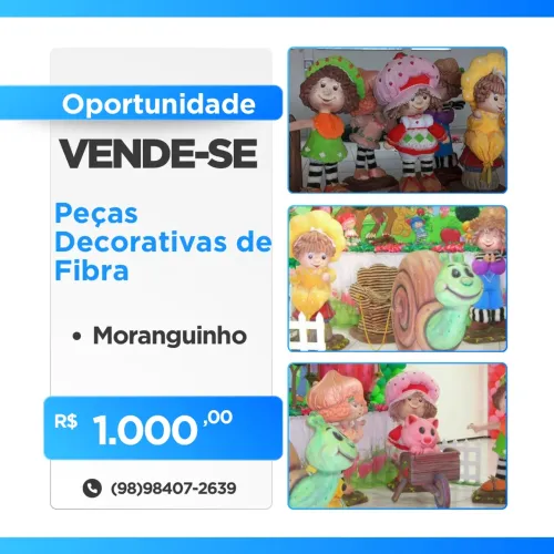 Peças Decorativas de Fibra - Moranguinho