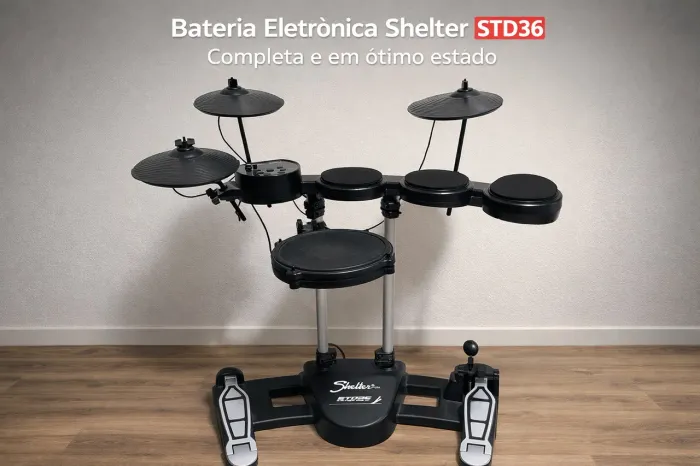 Bateria Eletrônica Shelter STD36 - Completa e em Ótimo Estado