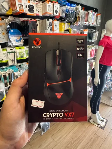 Mouse Gamer com Fio Fantech Crypto VX7, 8000 DPI 6 botões, Preto 