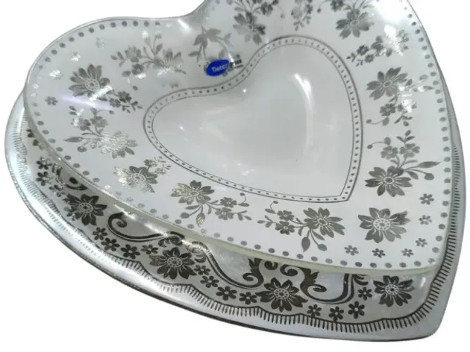 conjunto exclusivo 4 pratos love & renda mesa posta decorglass -queima