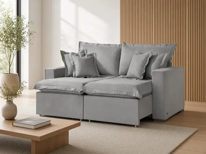 Sofá Cama Dublin 2,40m Linho Molas Bonnel (NOVO A PRONTA ENTREGA)
