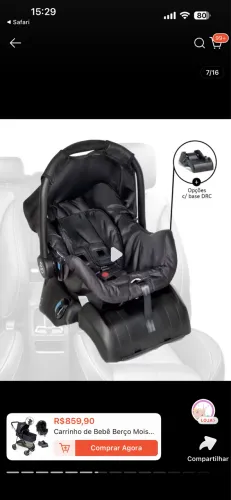 Bebê conforto + base isofix + redutor 