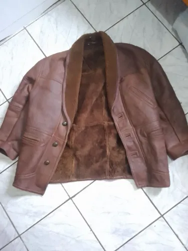 Parka shearling de couro 