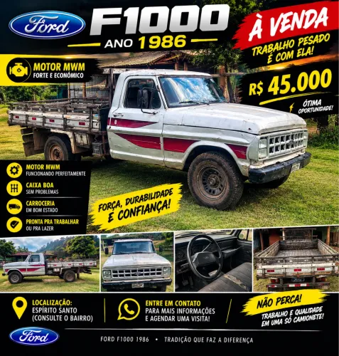 Ford F1000 1986 MWM DIESEL
