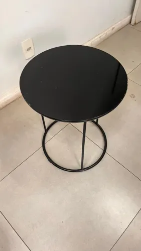Mesa de centro redonda preta