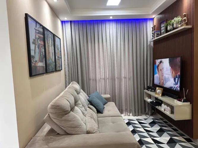Cortina Semi Blackout Cinza Claro 2,70m (Altura) x 2,50m (Largura) com Trilho Incluso