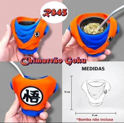 Chimarrão Goku, Vegeta ou Bulma. Impressão 3D. Modelo de sua escolha.Não inclui a bomba