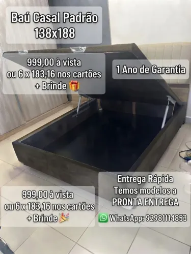 Baú Casal + Brinde Painel Cabeceira
