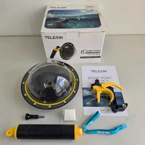 Dome para GoPro Hero8 Black com Bastão e Gatilho Telesin