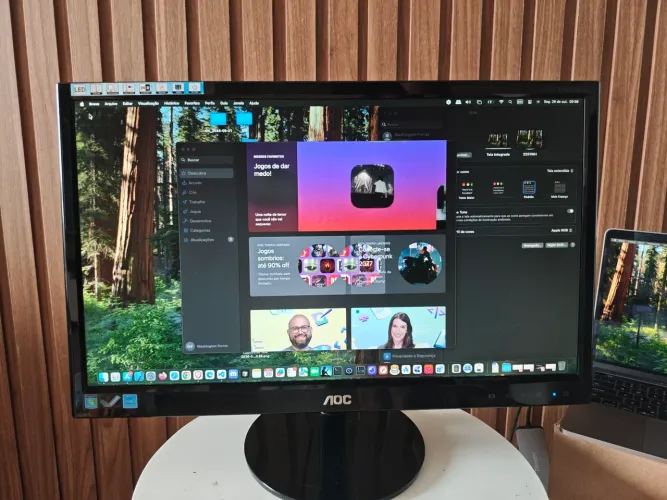 Monitor Full HD 22 polegadas AOC E2251Fwh funcionando ( hdmi, vga, dvi, saida de áudio)