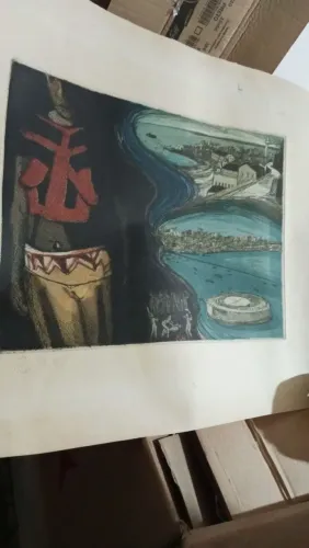 Gravura De Salvador Pintado a mão.